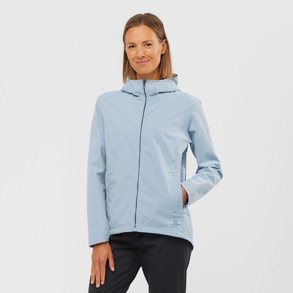 Vestes Salomon Femme Bleu - Salomon ESSENTIAL WATERPROOF 2L - France (1047-PKULX)